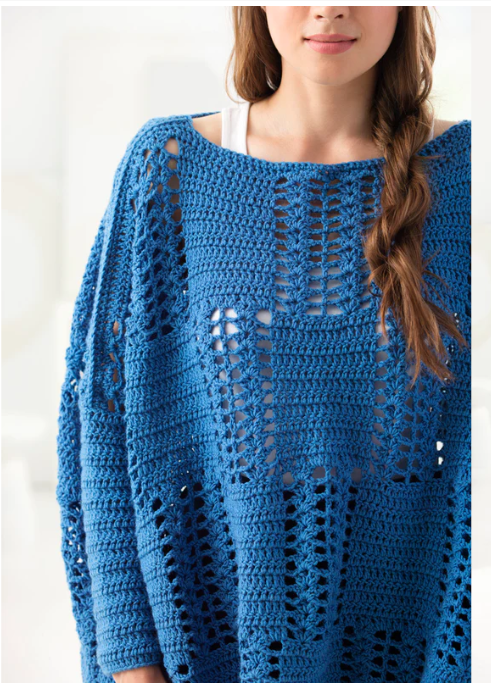 Hand Crochet Geo Pullover